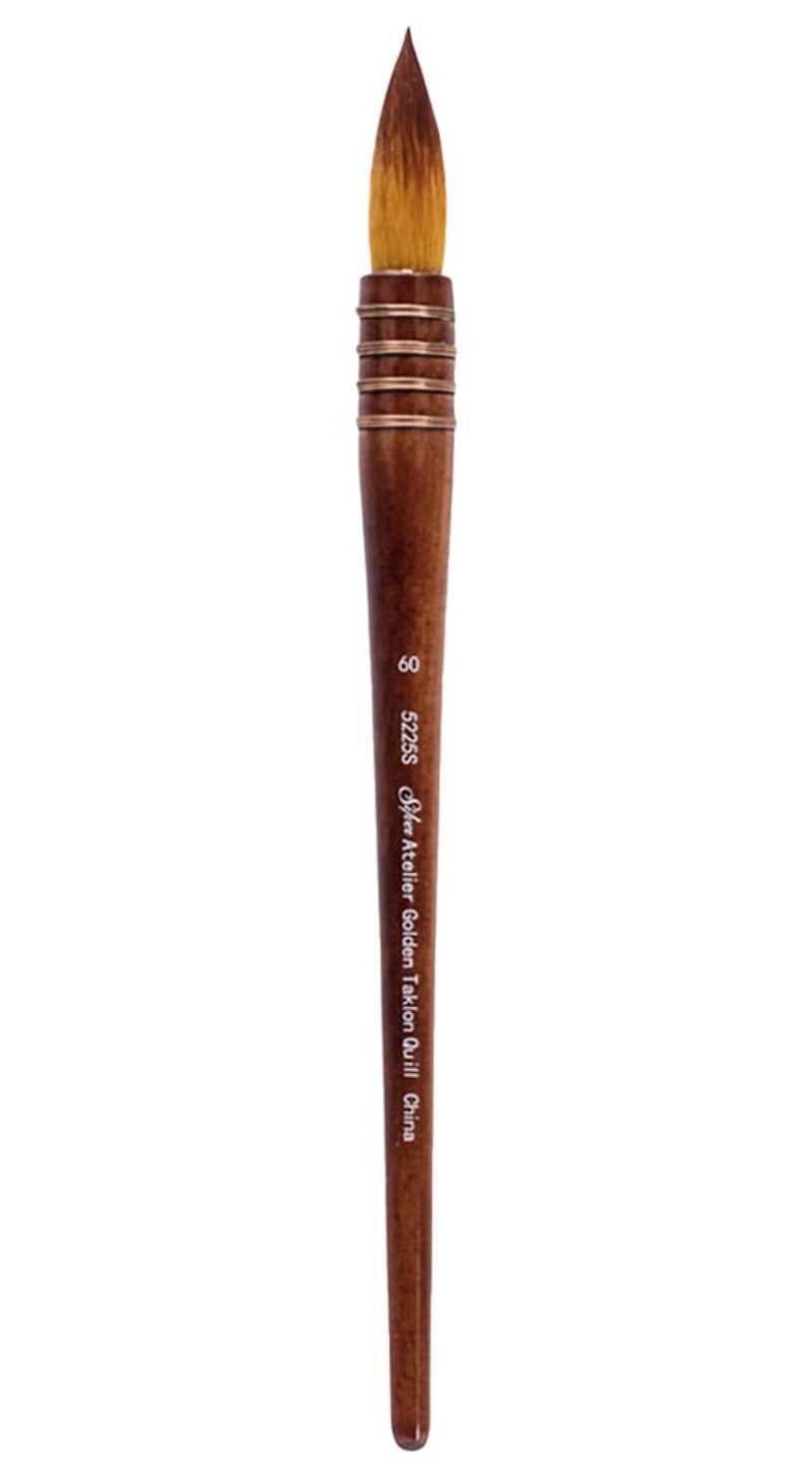 Silver Brush Limited Silver Brush Limited 5225S60 Silver Atelier Golden Taklon Quill Round Brush Size 60 Short Handle 