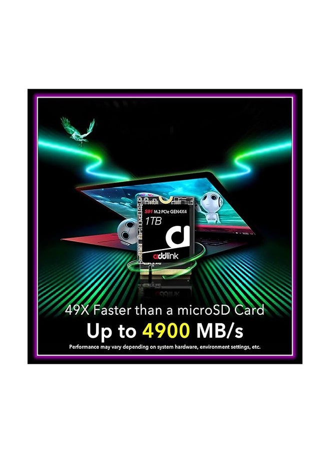 addlink - S91 1TB 2230 NVMe High Performance PCIe Gen4x4 2230 3D TLC NAND SSD SSD - Read Speed up to 5000 MB/s Internal Solid State Drive - (ad1TBS91M2P) - Image 1