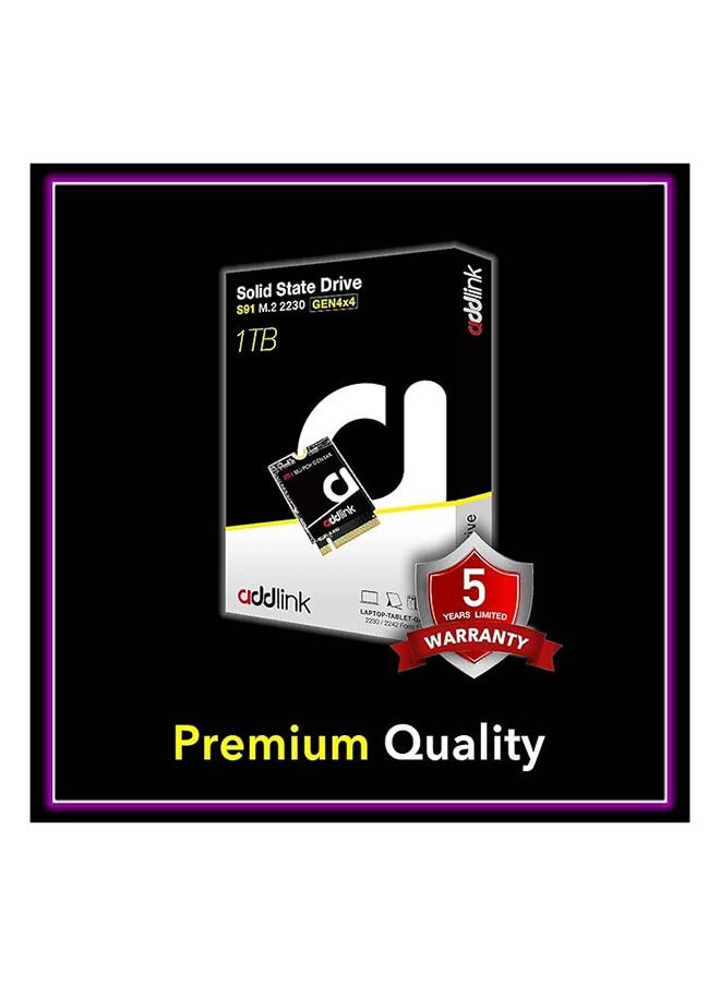 addlink - S91 1TB 2230 NVMe High Performance PCIe Gen4x4 2230 3D TLC NAND SSD SSD - Read Speed up to 5000 MB/s Internal Solid State Drive - (ad1TBS91M2P) - Image 1