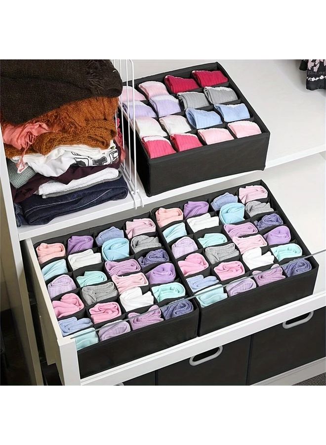 Black Foldable Drawer Organizer 24 Cell Tension Mount For Underwear Socks Clothing Storage - Image 3
