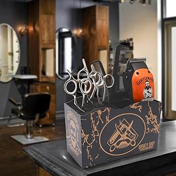 Naapesi Barber Tools Holder Barber Scissors Holder Box Professional Scissor Holder Storage Shear Holder Hairdressing Storage Box Desktop Organizer for Hairstyling Hair Clipper Brushes Combs Clips Black - Image 5