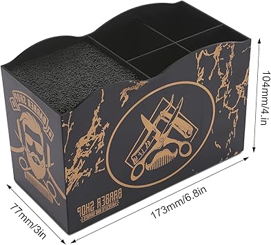 Naapesi Barber Tools Holder Barber Scissors Holder Box Professional Scissor Holder Storage Shear Holder Hairdressing Storage Box Desktop Organizer for Hairstyling Hair Clipper Brushes Combs Clips Black - Image 2