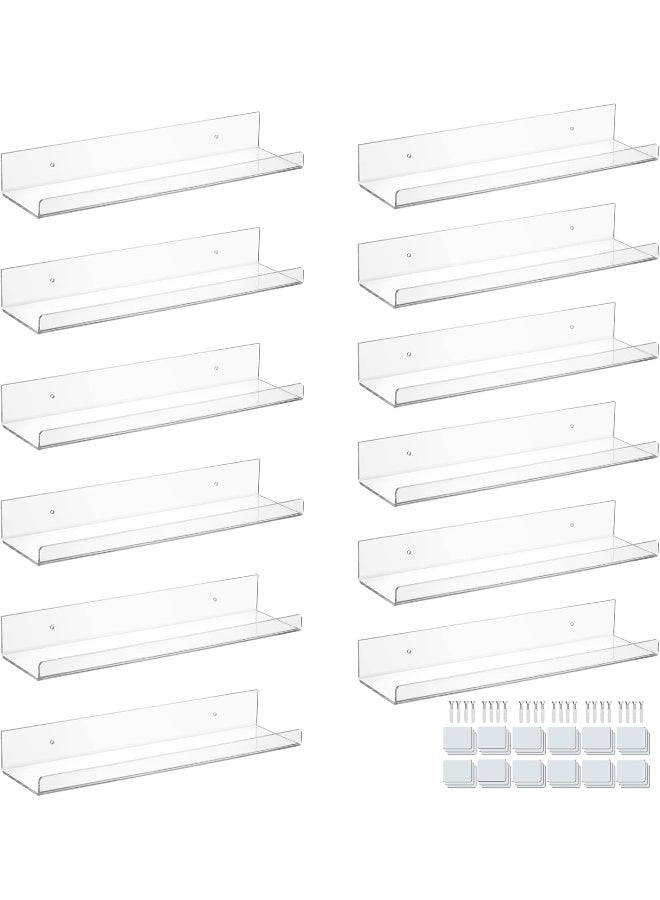 TPGP Acrylic Small Adhesive Wall Shelves, Mini Floating Shelves, Acrylic Display Shelves, Ledges For Pop Figures, Plant, Picture Photo Modern Wall For Bedroom Decor Living Room - Image 1