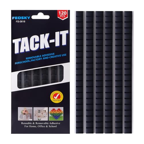 Feosky Adhesive Poster Sticky Tack Putty, Reusable and Removable Adhesive Putty, 120PCS, Mounting Putty for displaying Wall Paintings, Museum Art Photography, Picture, Crafts (Black, Pack of 1) - Image 1