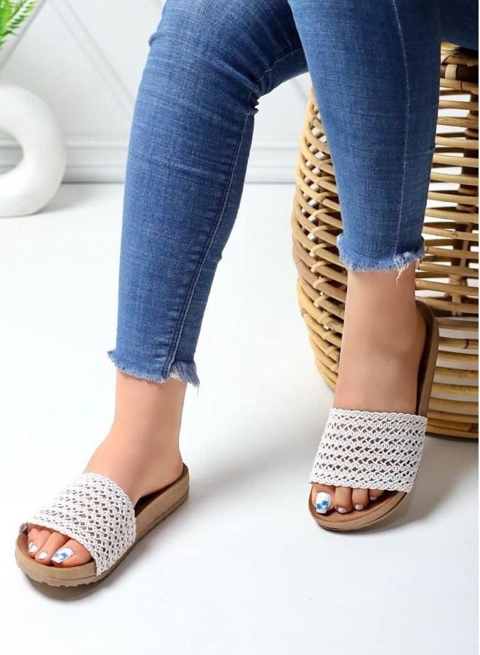 LIFESTYLISH SL-102 Elegant leather laser slipper -White  - Image 2