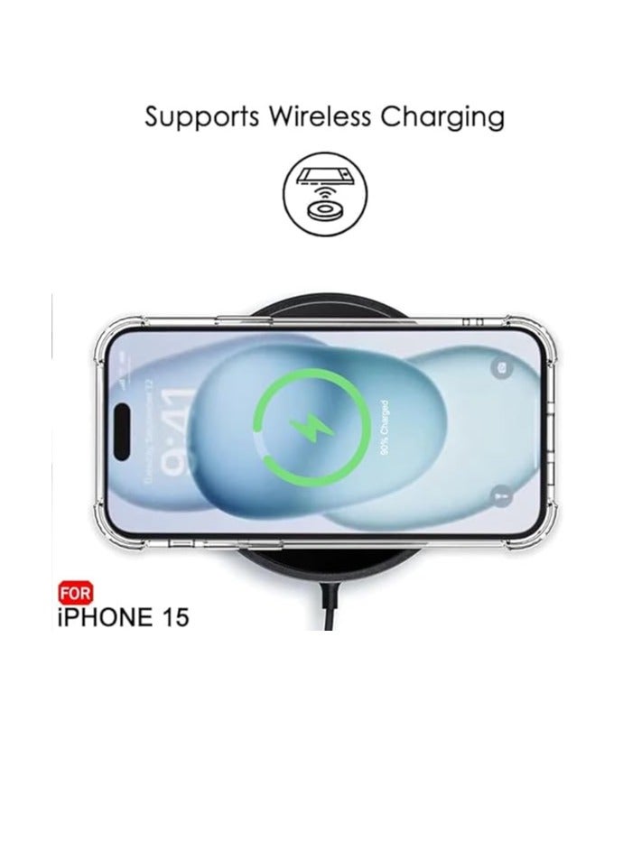 Yuwell iPhone 15 Case Clear 6.1 inch Anti-Yellowing iPhone 15 Cover Transparent Slim Thin Crystal Clear Phone Case Shockproof Protective Bumper Protection iPhone Case Cover For Apple iPhone - Image 3