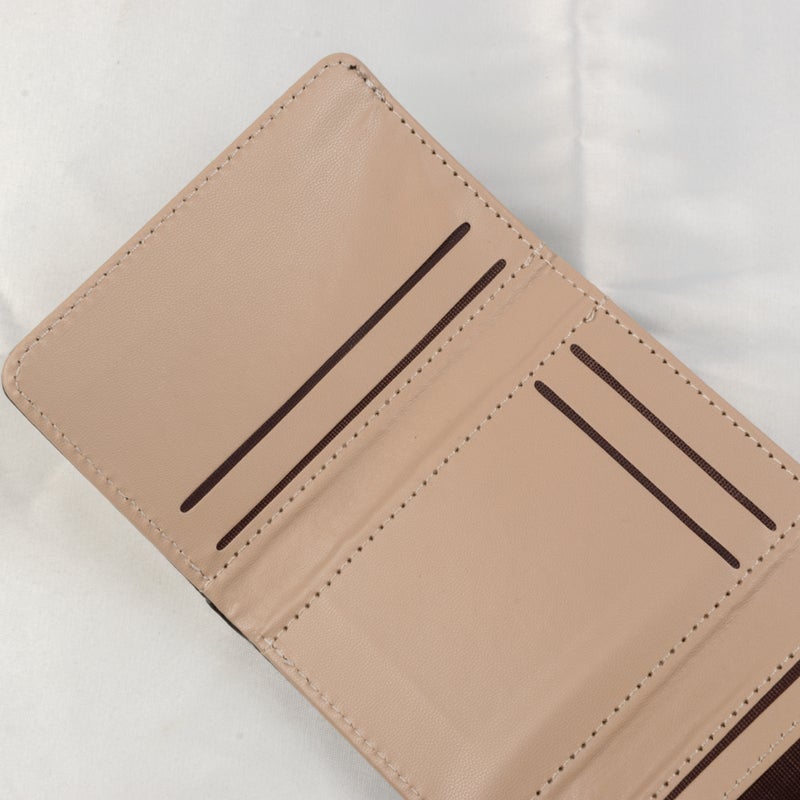 Leather Flip Wallet & Card Holder with Multiple Pockets - Beige - Image 2