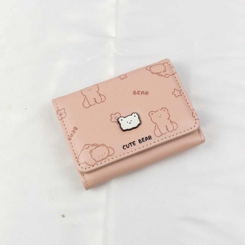 Leather Flip Wallet & Card Holder with Multiple Pockets - Beige - Image 1