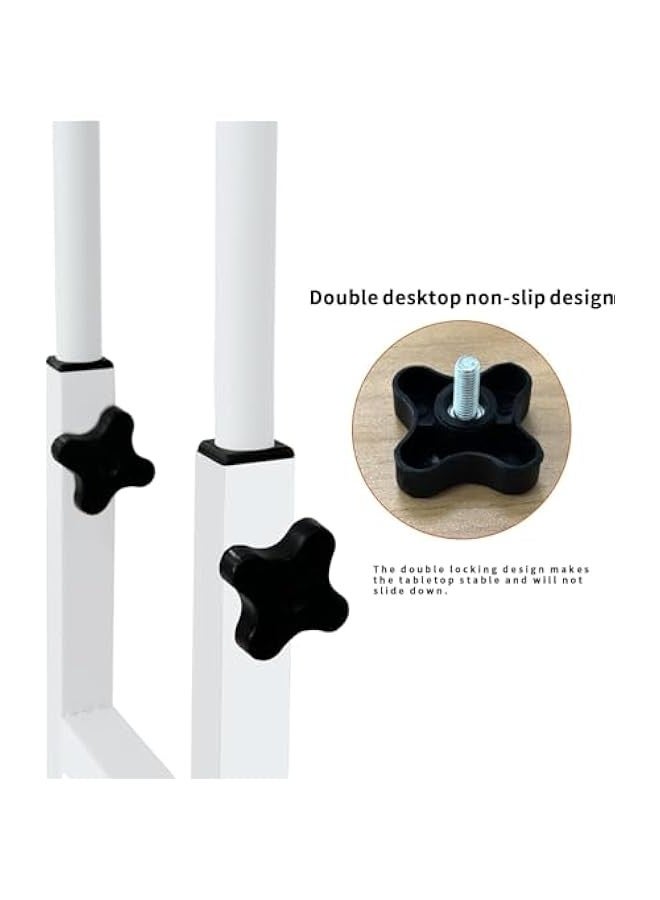 تراسل مكتب كمبيوتر متنقل بارتفاع قابل للتعديل للمساحات الصغيرة مكتب متحرك بعجلات مكتب مكتب مكتب دراسة منزلي محمول لغرف النوم مكتب عمل مقاس 31.5 × 15.7 بوصة مع طاولة ألعاب تخزين - Image 4