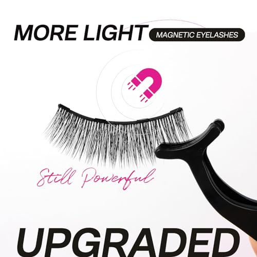 CALAILIS Magnetic Eyelashes for Women,Natural Reusable Magnet Eyelashes 3 Pairs Eyelashes Magnetic with Tweezers& Waterproof Eyeliner(CY302) - Image 4
