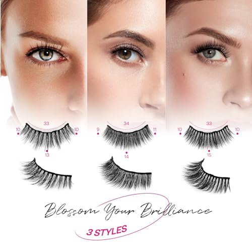 CALAILIS Magnetic Eyelashes for Women,Natural Reusable Magnet Eyelashes 3 Pairs Eyelashes Magnetic with Tweezers& Waterproof Eyeliner(CY302) - Image 3