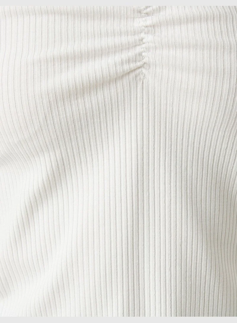 كوتون Short Sleeve Ruffle Basic T-shirt