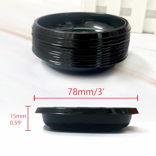 ICSTM Disposable Sauce Dishes, 100 pcs Plastic Disposable Round Black Dipping Sauce Dishes, Seasoning Platter, Soy Sauce Dish for Sushi Mustard Vinegar Soy BBQ Ketchup - Image 2
