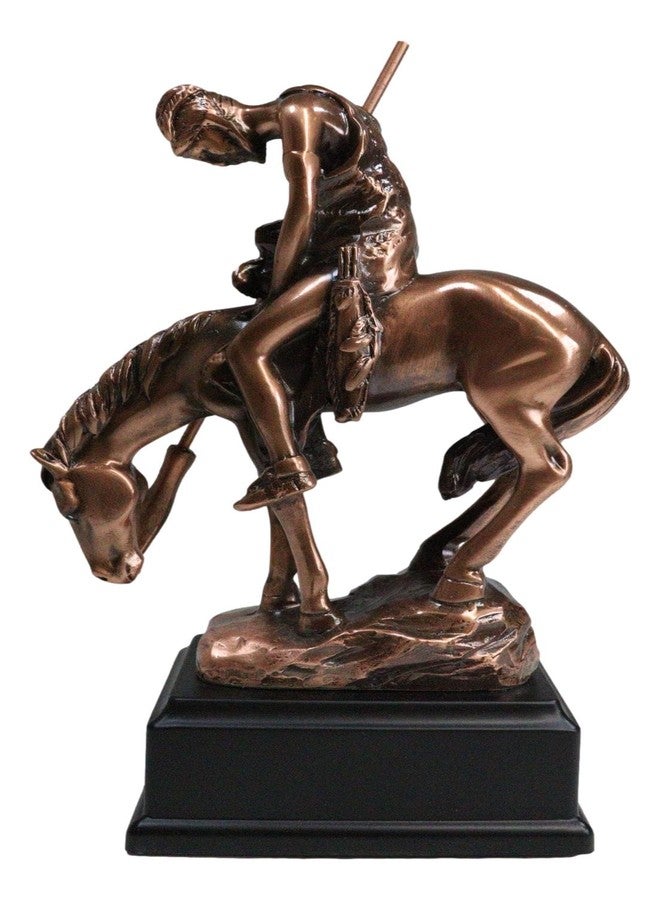 Ebros Gift Ebros End of The Trail Indian Native Tribal Hero Warrior Statue with Trophy Base Electroplated Bronze Resin Reproduction of James Fraser Masterpiece in Wisconsin National Cowboy Museum - Image 3
