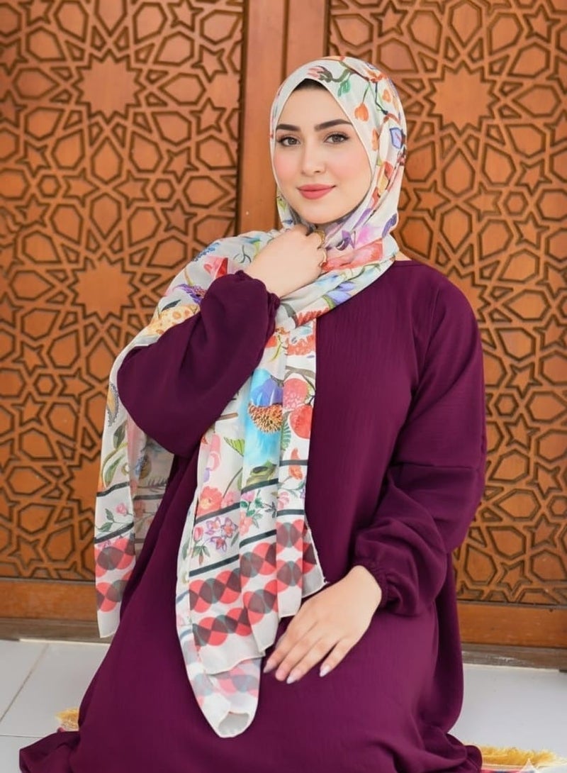 i diD Women's Prayer Isdal - Soft Cooling CY Fabric - Includes Tarha 180cm & Matching Color Prayer Mat Gift, and Rosary beads ,the best choice as a gift in any Event, Ramadan, haj ,Omra - Image 2