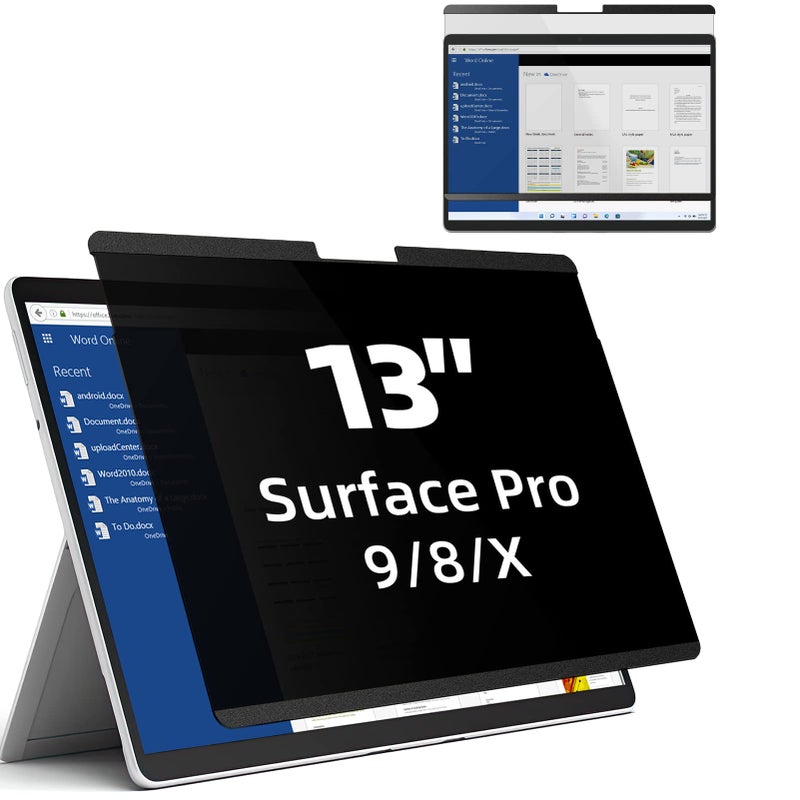 Mamol Magnetic Privacy Screen for 13 inch Surface Pro 11/10/9/8/X, Removable Anti Glare Blue Light Filter, Anti-Spy Screen Protector - Image 1
