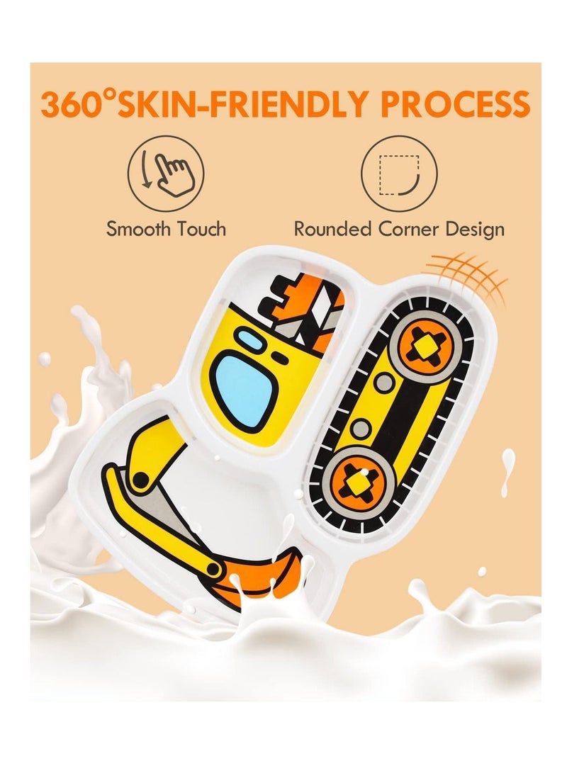 XiuWoo Kids Dinnerware Set Includes Plate Bowl Cup and Tableware Made of Durable Material, Perfect for Child Toddler Utensils Self Feeding - Image 2