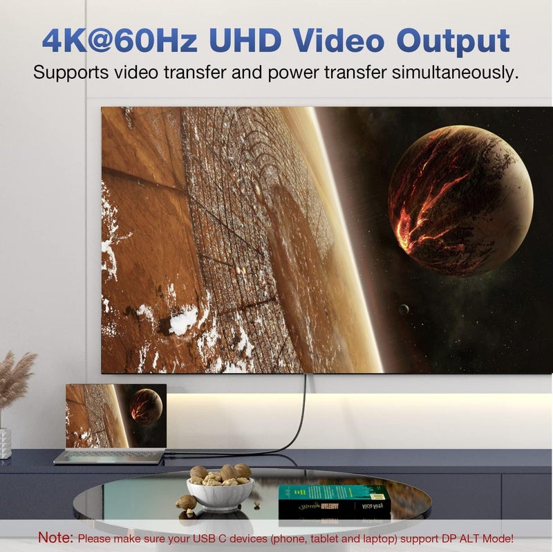 CHENLENIC 20Gbps USB C 3.2 Gen 2 Cable, Type C 4K@60Hz UHD Video 5A/240W PD3.1 Fast Charge w/E-Marker Compatible with Thunderbolt 3/4 for Phone 15Pro MacBook Pixel Dell Monitor - Image 2