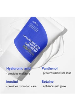 إزنتري حمض الهيالورونيك الطبيعي SUNCREAM SPF50 PA ++++ ، 1.69 fl.oz ، تخلص من لون البشرة ، واقي من الشمس خفيفة الوزن ، واقي من الشمس مقاوم للماء وغير دافع ، واقي من أشعة الشمس اليومية للأشعة فوق البنفسجية لجميع الجلد (50 مل)  - Image 5