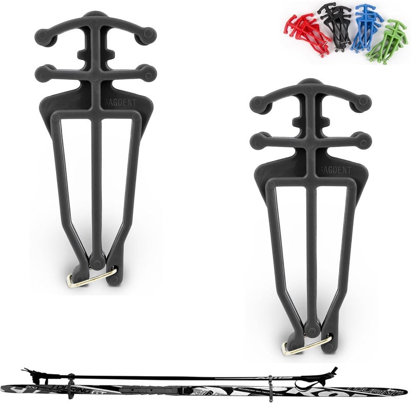 Bagdent Cross Country Skis and Poles Holder – 1 Pair, Universal Nordic Ski Pole Carrier (Black) - Image 1