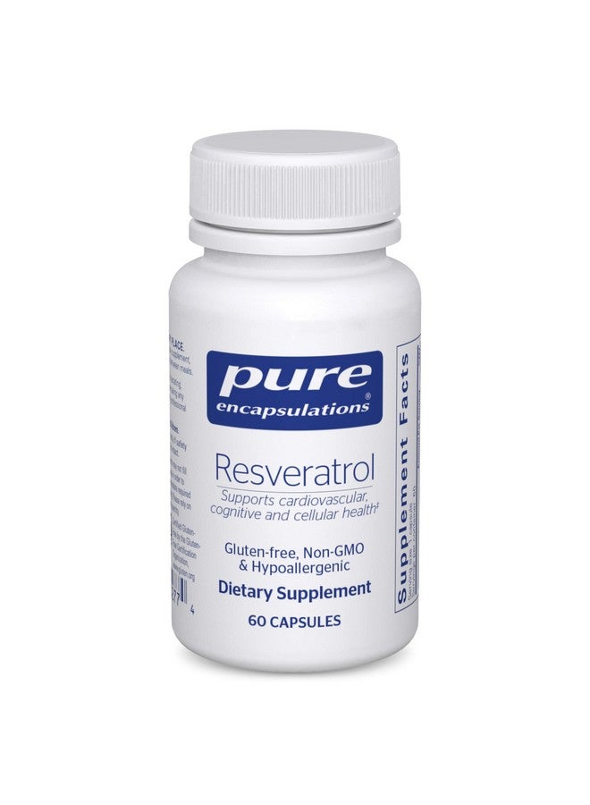 Pure Encapsulations Resveratrol - دعم صحة القلب والأوعية الدموية والخلايا والذاكرة* - 40 مجم من مادة ترانس ريسفيراترول - مكمل غذائي مضاد للأكسدة - خالٍ من الجلوتين وغير معدّل وراثيًا - 60 كبسولة - Image 1