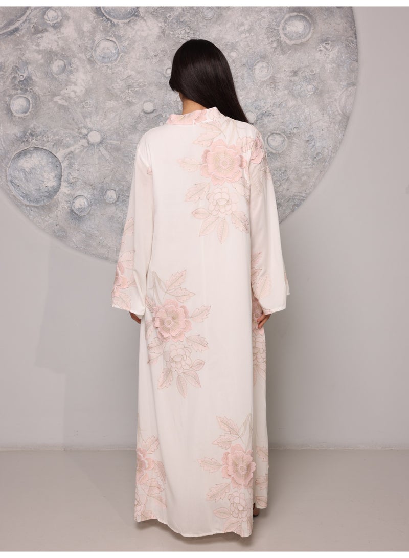 اكسا جلابية بتلات ناعمة IK5017 وردي - Image 4