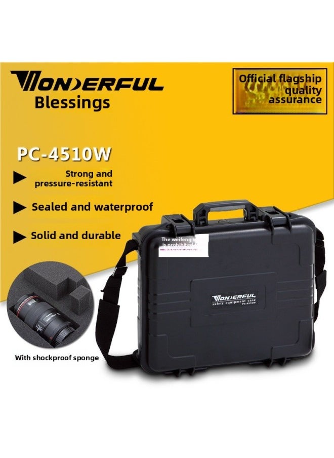 Generic Wanderford Safety Box PC-4510W Protection Box SLR Camera Lens Moisture-proof Box Dry Waterproof Anti-seismic Pressure Resistance-Color:Black  - Image 1