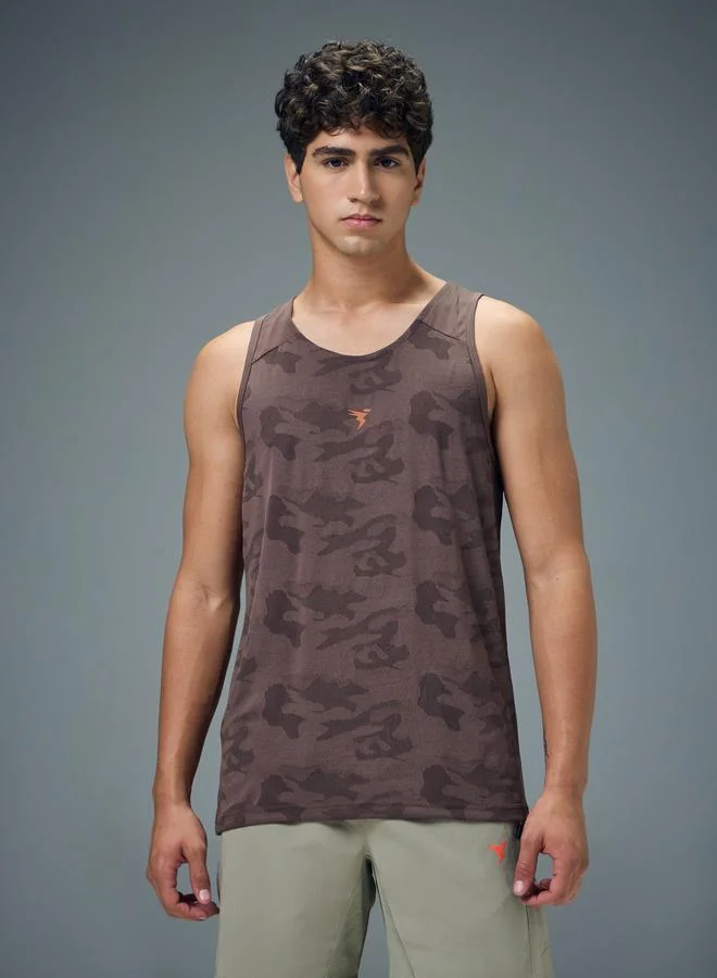 Technosport Technosport Men Jacquard Slim Fit Tank