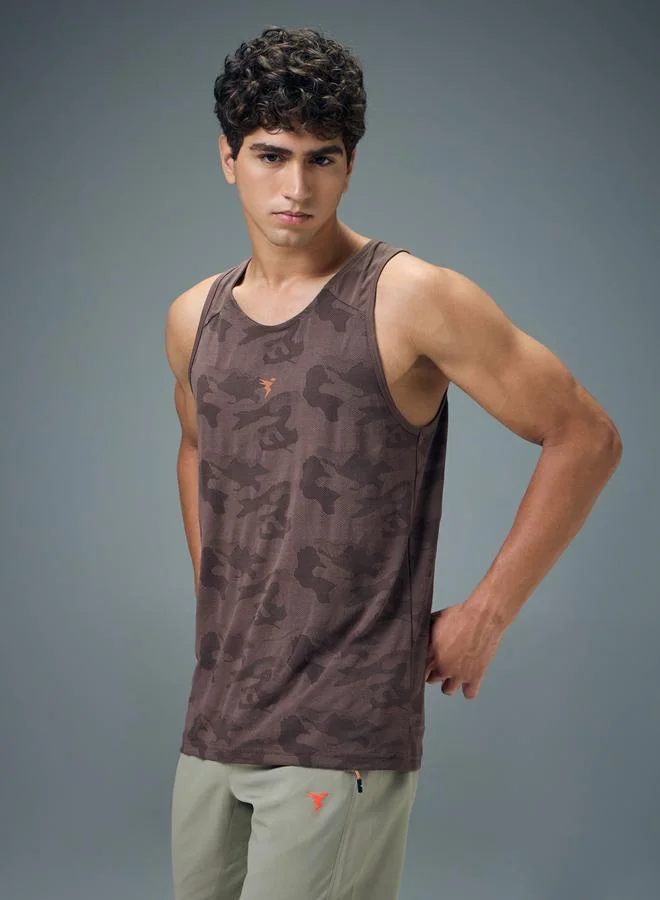 Technosport Technosport Men Jacquard Slim Fit Tank