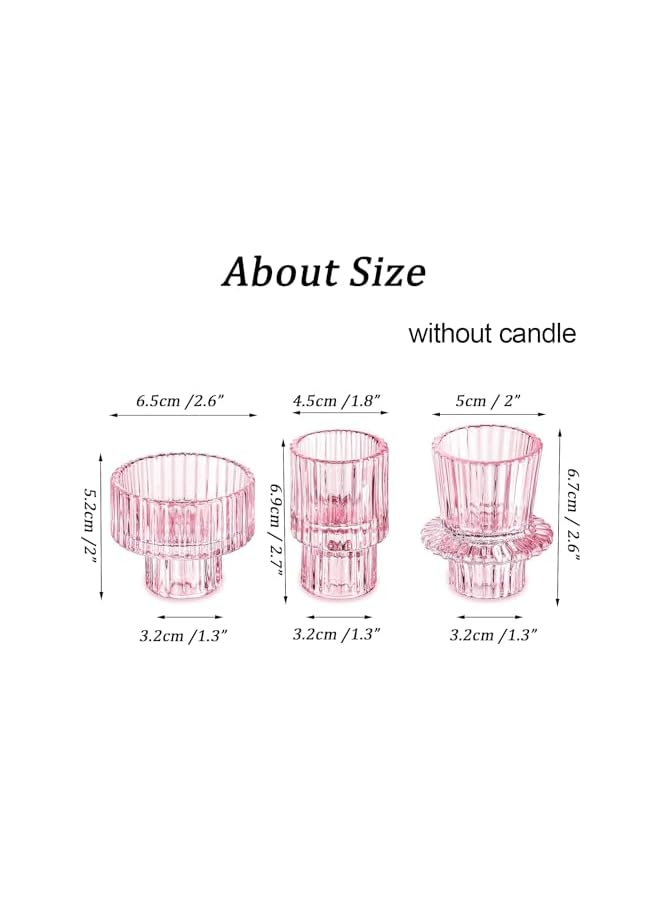 The Bros Glass Candle Holder, Reversible Candle Sticks Holder Decor, Taper Votive Candle Holder for Various Shapes of Candles, Candlestick Holders for Table Centerpieces Wedding Dinner (Green) - Image 4