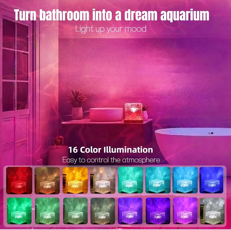 Ocean Wave Projector Light: Blue, Rechargeable Cordless Lamp - Color Changing Ambient Lighting for Home Bathroom Bedroom Decor - Image 3