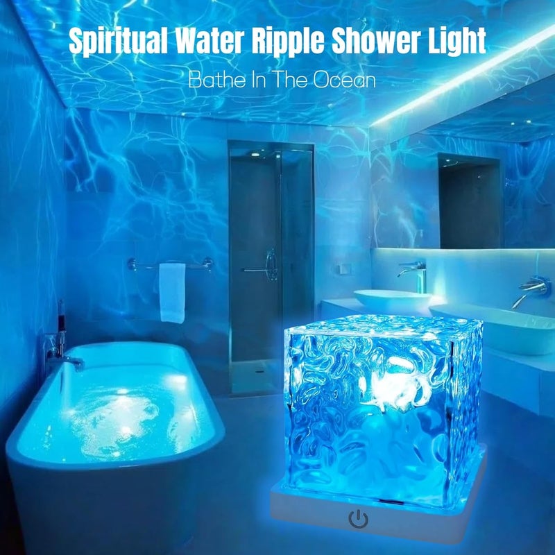 Ocean Wave Projector Light: Blue, Rechargeable Cordless Lamp - Color Changing Ambient Lighting for Home Bathroom Bedroom Decor - Image 2