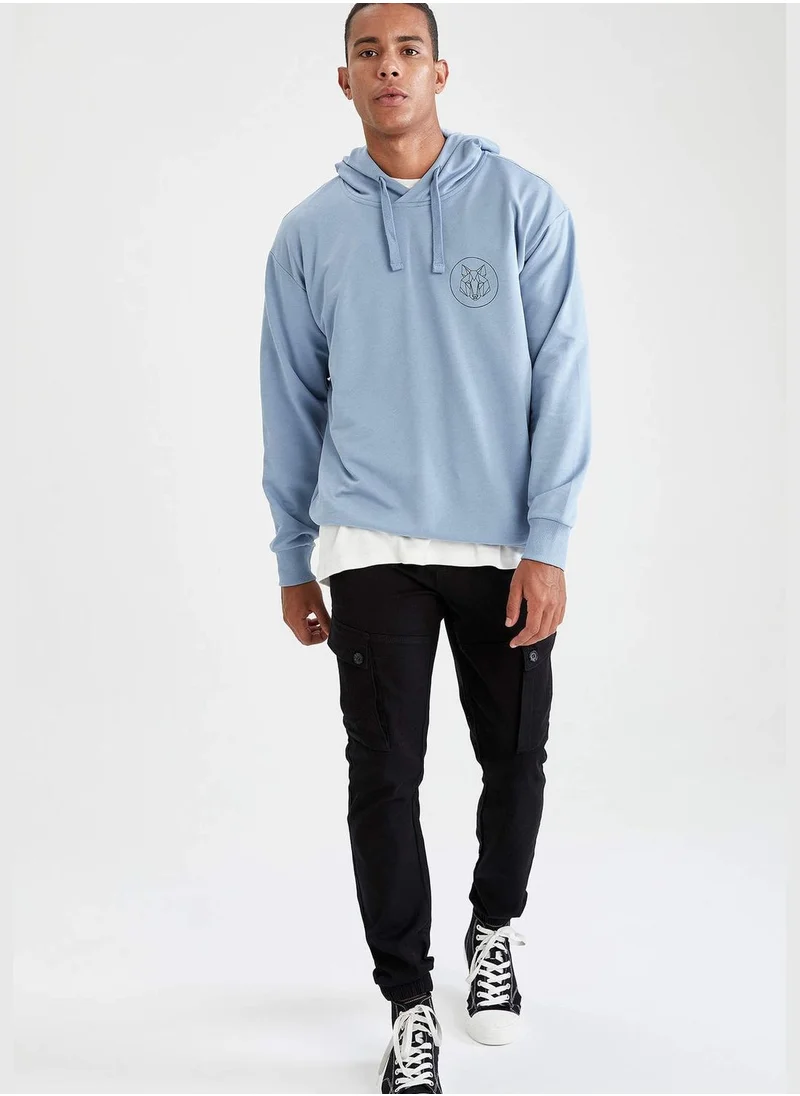 DeFacto Origami Printed Long Sleeve Hoodie