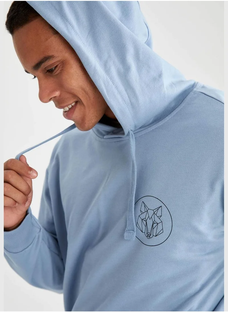 DeFacto Origami Printed Long Sleeve Hoodie