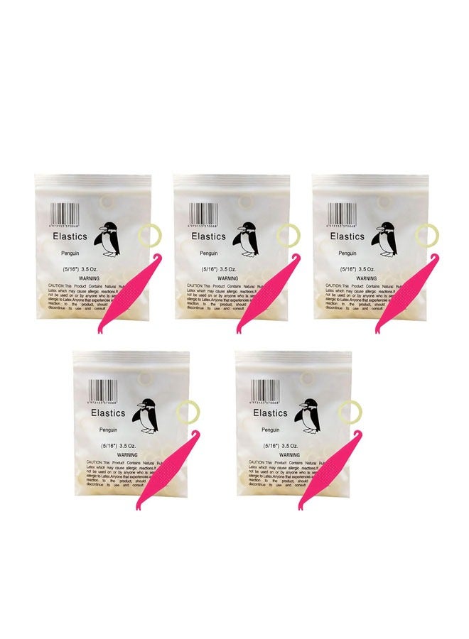 5/16 Inch Orthodontic Elastic Rubber Bands Medium 3.5 Ounce, 500 pcs Rubberbands Fix Tooth Gap with 5 pcs Elastic Placer for Braces