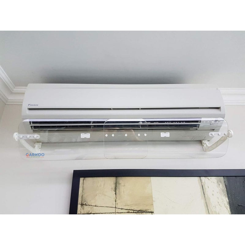 Garkoo Air Flow Deflector for Split Air Conditioners, Adjustable 60-110cm, Perfect Air Distribution and Quiet, Transparent Design - Image 2