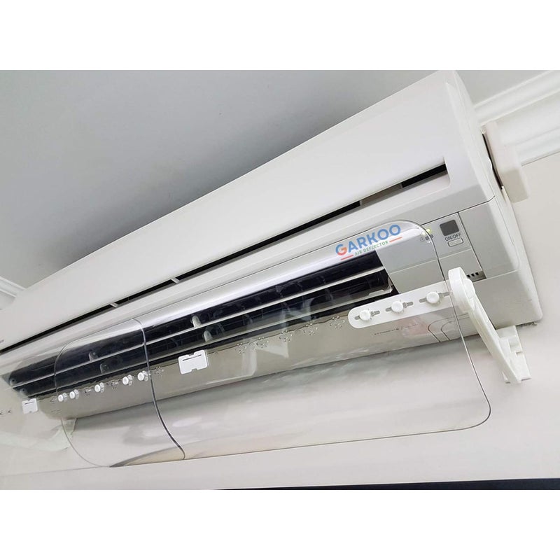 Garkoo Air Flow Deflector for Split Air Conditioners, Adjustable 60-110cm, Perfect Air Distribution and Quiet, Transparent Design - Image 1