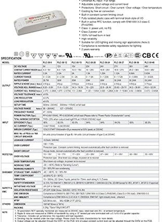 48V 0.63A 30.24W LED Power Supply Driver for LED Lights - Image 3