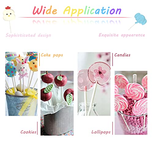 Bvrbaory 500 Pcs 4-Inch White Lollipop Sticks,Cake Pops Sticks,Paper Treat Sticks Sucker Stick for Cake Toppers,Dessert,Chocolate,Cookie,Candy(3mm) - Image 4