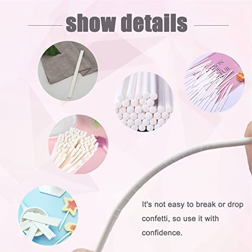Bvrbaory 500 Pcs 4-Inch White Lollipop Sticks,Cake Pops Sticks,Paper Treat Sticks Sucker Stick for Cake Toppers,Dessert,Chocolate,Cookie,Candy(3mm) - Image 5