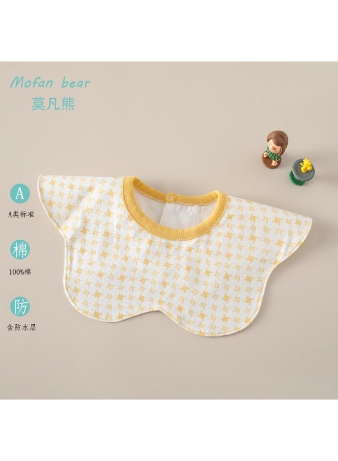 3-Pack Infant Bibs - 360° Rotatable Waterproof Cotton Drool Bibs for Newborns, Anti-Spit Milk Essentials with Petal Design - Image 4