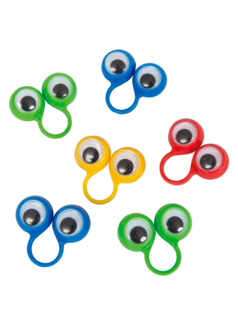 Unique Eyes Finger Puppets Multicolor Plastic 3cm 8-Pack - Image 1