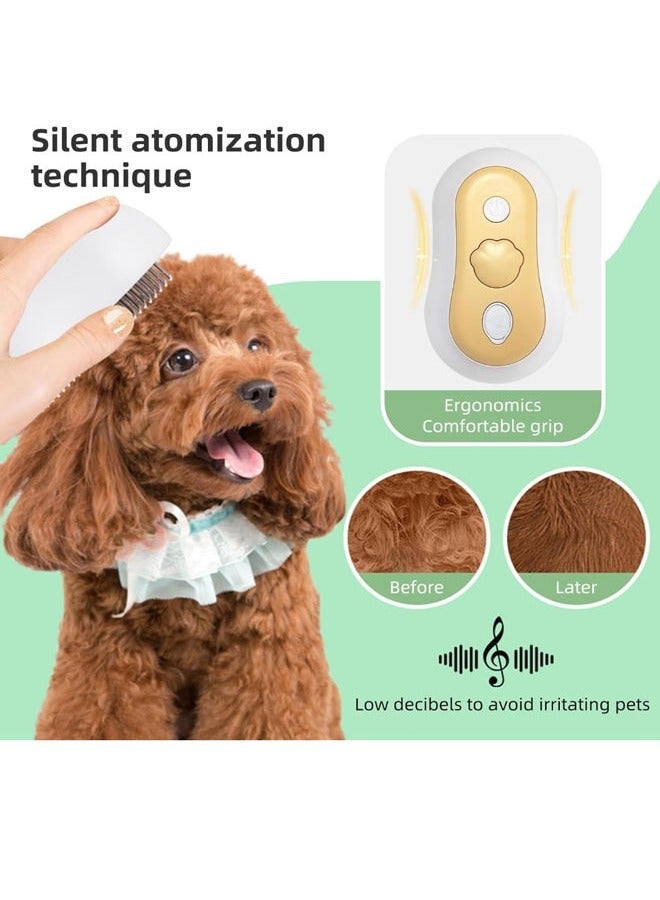 فرشاة بخار للقطط، فرشاة إزالة الشعر المتساقط 3 في 1 قابلة لإعادة الشحن للقطط والكلاب ذات الشعر الطويل والقصير، للتحكم في تساقط الشعر، للاستخدام الداخلي، التنظيف بالبخار والاسترخاء - Image 4