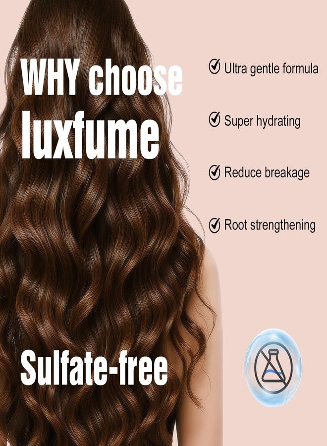 Luxfume Curl Shampoo - Hydrating, Repairing Formula for Natural & Relaxed Styles, Curly Hair Shampoo with Biotin, Turmeric & Jojoba Seed Oil to Help Reduce Breakage, 8.45 oz - Image 3