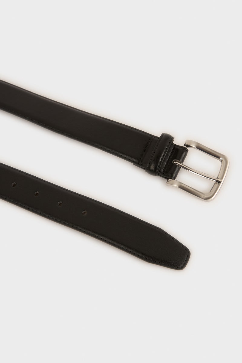 DeFacto Black Man Man Rectangle Clasp Faux Leather Belt Casual - Image 3