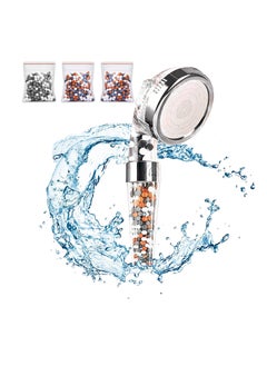 Luxoriented Luxoriented Showerhead Filter for Hair Loss, 8'' – Transparent Ionic Shower Head with Minerals & Jet – Water Saving 3-Spray Mode Purifies Water, Removes Chlorine – Make Softer, Soother Hair & Skin  - Image 1
