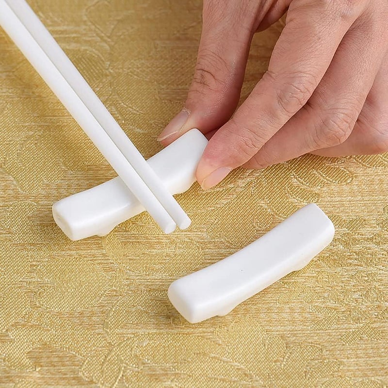 GSHLLO 10 Pcs Ceramic Chopstick Rest Racks Fork Knife Rest Holder Chopsticks Holder Stand Dinning Table Spoon Stand Tableware Tool for Home Kitchen Party - Image 3
