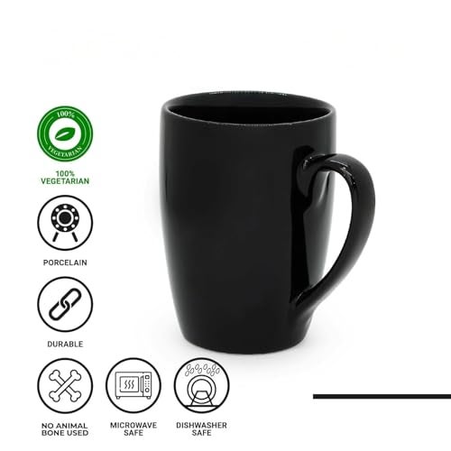 Femora Classic Black Matte Ceramic Coffee Mug (300 ML Set of 2) - Image 4