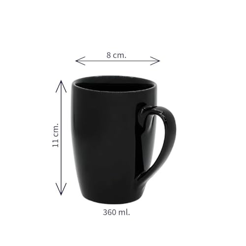 Femora Classic Black Matte Ceramic Coffee Mug (300 ML Set of 2) - Image 5