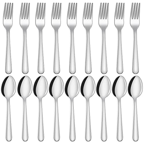 Unokit 24-piece Forks and Spoons Silverware Set, Unokit Food Grade Stainless Steel Flatware Cutlery Set for Home, Kitchen and Restaurant, 12 Dinner Forks and 12 Dinner Spoons, Mirror Polished&Dishwasher Safe - Image 1